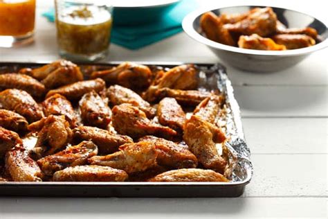 broiled-chicken-wings-with-two-sauces-peach-sauce image
