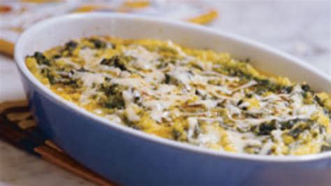 gratin-of-polenta-with-greens-recipe-finecooking image