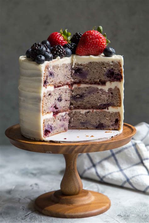 mixed-berry-layer-cake-with-cream-cheese-frosting image