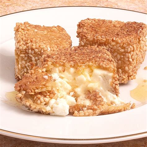 fried-feta-cheese-with-honey-and-sesame-seeds image