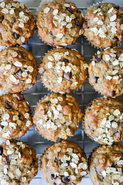 chocolate-chip-banana-oat-muffins-fed-fit image