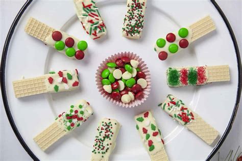 white-chocolate-covered-christmas-sugar-wafers-one image