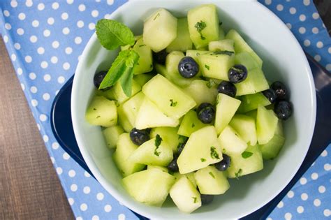 easy-fruit-salad-honeydew-blueberry-summer-salad image
