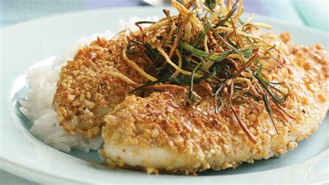 peanut-crusted-tilapia-with-frizzled-ginger-and-scallions image