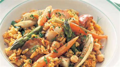 spring-vegetable-paella-recipe-bon-apptit image