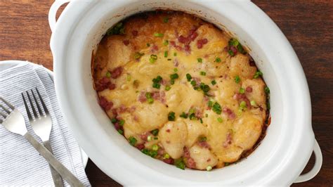 slow-cooker-ham-and-cheese-biscuit-casserole image