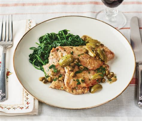 veal-scaloppine-in-lemon-caper-sauce-with-spinach image