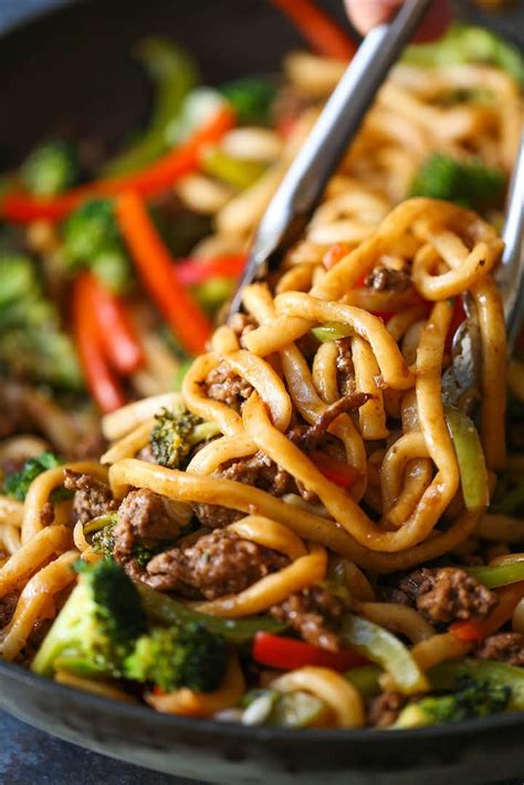 ground-beef-noodle-stir-fry-damn-delicious image