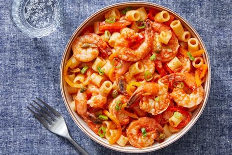 shrimp-puttanesca-style-tomato-sauce-blue-apron image