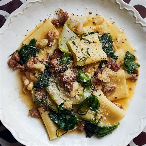 sausage-greens-and-beans-pasta-recipe-bon-apptit image