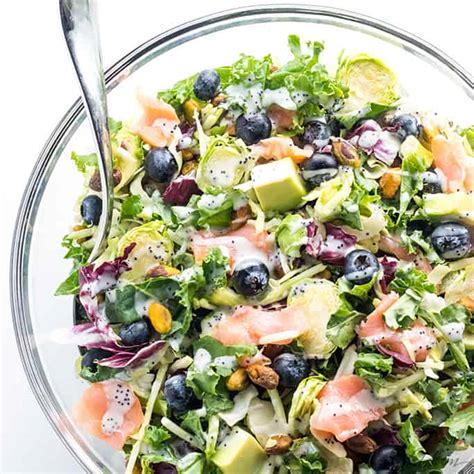 salmon-kale-superfood-salad-recipe-with-creamy-lemon-vinaigrette image