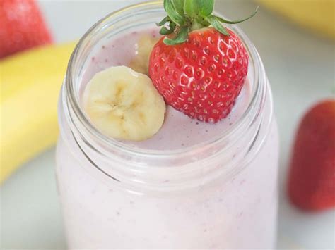 strawberry-banana-protein-smoothie-silk-plant image