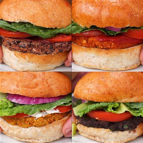 veggie-burgers-4-ways-recipes-tasty image