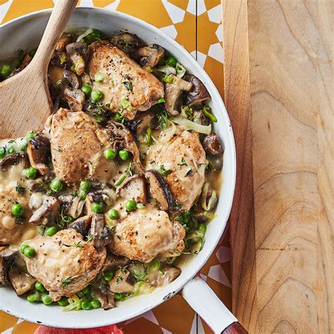 braised-chicken-with-mushrooms-leeks-eatingwellcom image
