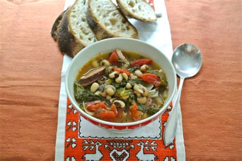 black-eyed-peas-and-greens-with-sausage-soup-relish image