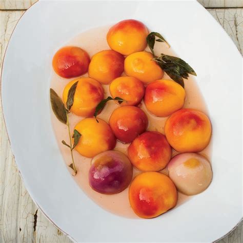 poached-peaches-with-baked-ricotta-recipe-tom image