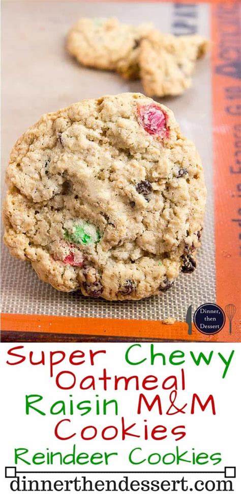 super-chewy-oatmeal-raisin-mm-cookies-dinner image