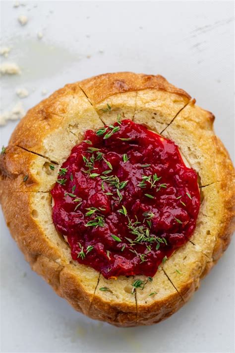 baked-brie-cranberry-in-bread-bowl-feelgoodfoodie image