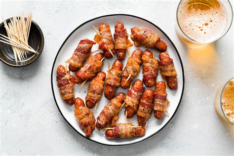bacon-wrapped-sausages-appetizer-recipe-the-spruce image