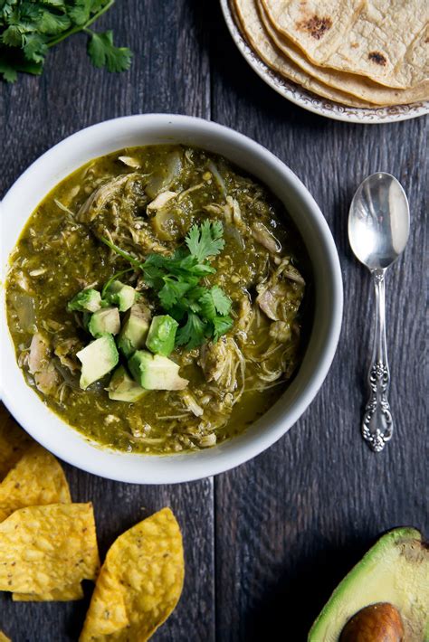 healthy-slow-cooker-chicken-chile-verde-ambitious image