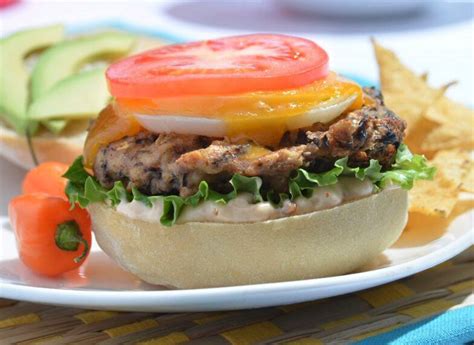 black-bean-turkey-burger-with-chipotle-mayo image