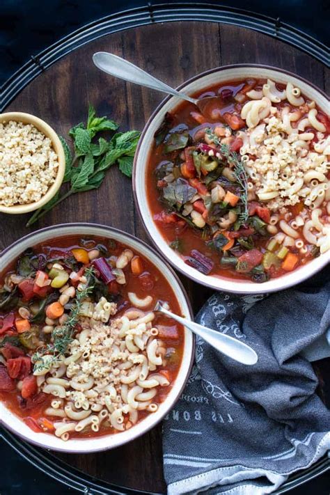 easy-vegetable-minestrone-soup-recipe-veggies image