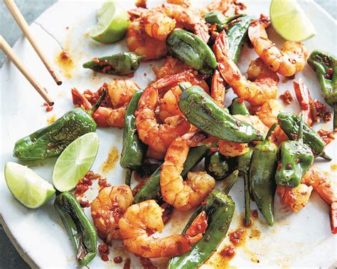 shrimp-with-shishito-peppers-stir-fry-edible image