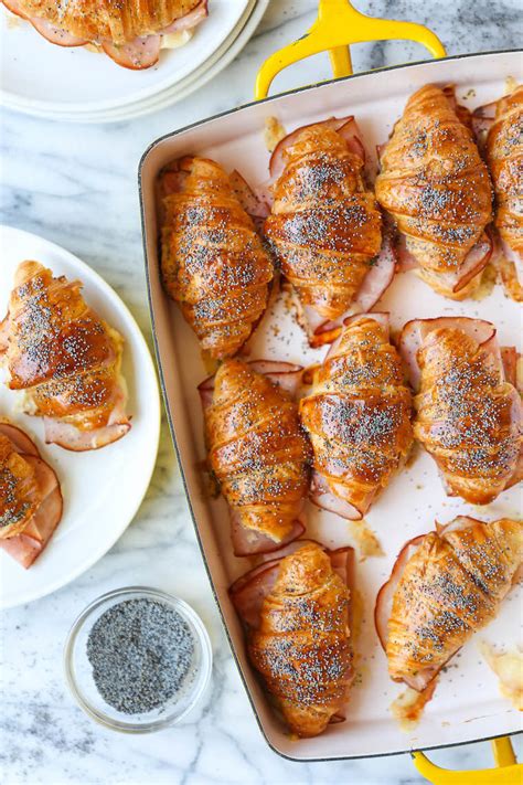 baked-ham-and-cheese-croissants-damn-delicious image