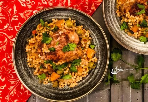 one-pot-chicken-with-apricots-olives-and-couscous image
