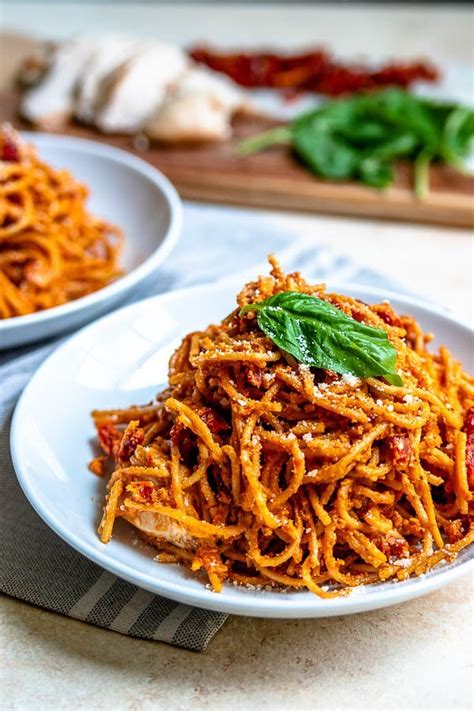 lightened-up-sun-dried-tomato-pasta-with-grilled image
