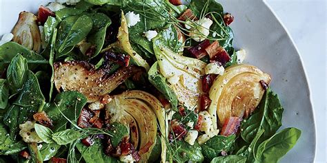spinach-and-fennel-salad-with-candied-bacon image