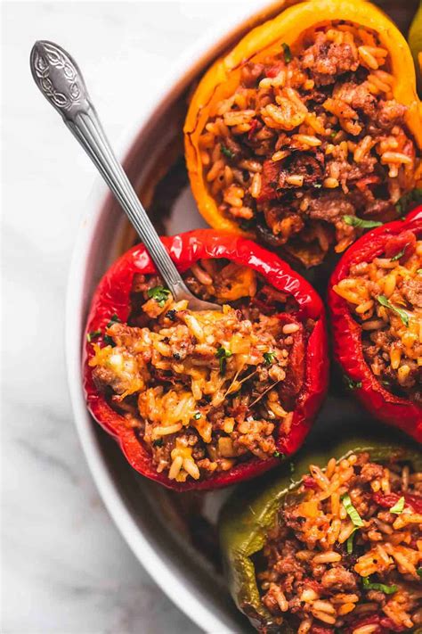 best-ever-easy-stuffed-peppers-five-ingredients-creme-de-la image