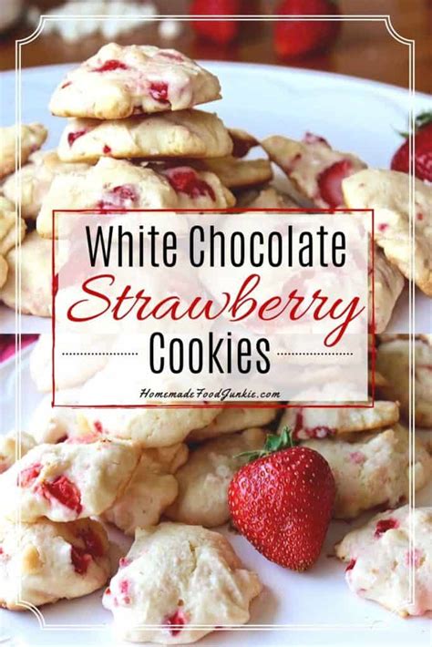 white-chocolate-strawberry-cookies-homemade-food image