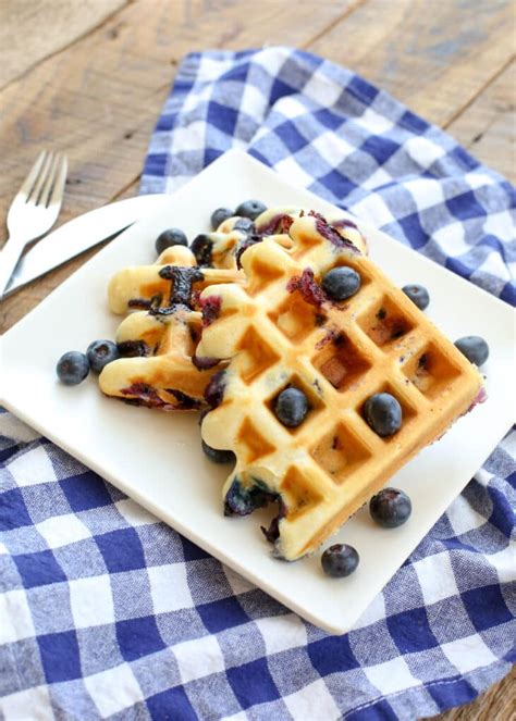 crisp-fluffy-blueberry-waffles-barefeet-in-the-kitchen image