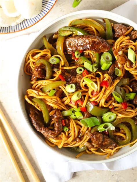 beef-stir-fry-recipe-with-sticky-sauce-and-noodles image