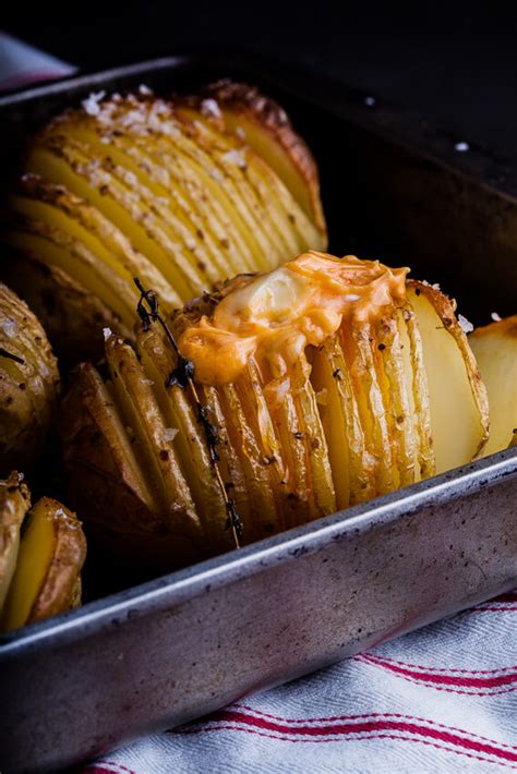 hasselback-potatoes-with-sriracha-butter-simply image