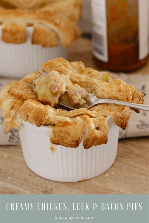 easy-chicken-and-leek-pies-with-bacon-bake-play-smile image