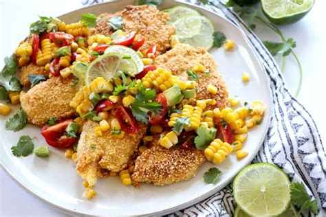 cornmeal-crusted-tilapia-with-grilled-corn-avocado image