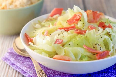 boiled-cabbage-with-bacon-recipe-the-spruce-eats image