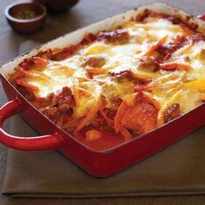 baked-polenta-with-sausage-and-tomato-pepper-sauce image