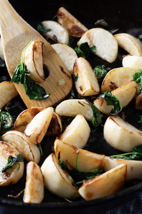 pan-fried-turnips-recipe-with-onions-and-spinach-low image
