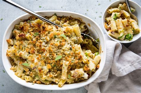 baked-ziti-with-bacon-and-brussels-sprouts-roth-cheese image