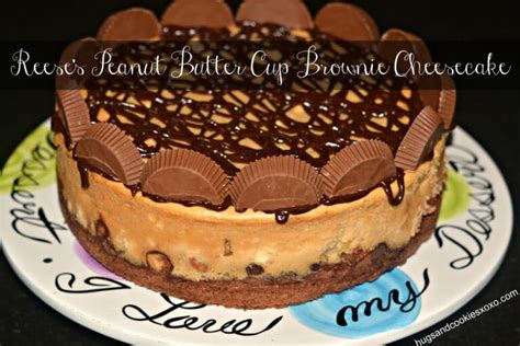 reeses-peanut-butter-cup-cheesecake-on-a-brownie image
