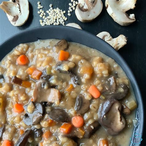 lazy-slow-cooker-mushroom-barley-soup image