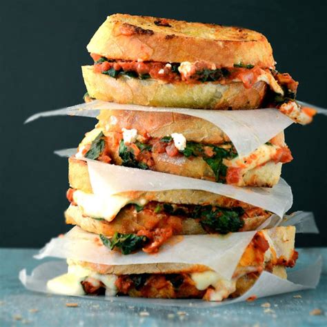 grilled-cheese-with-spinach-and-tomato-sauce image
