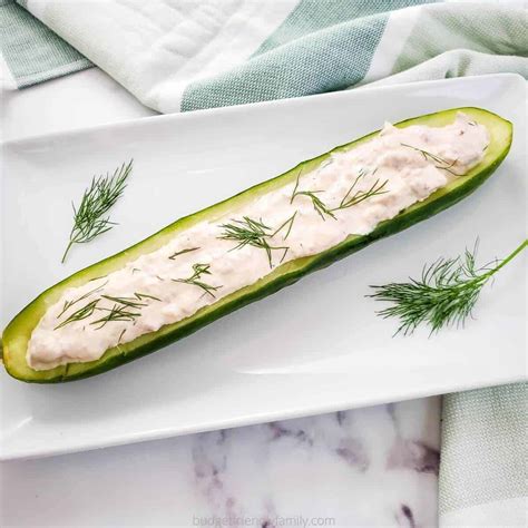 easy-tuna-cucumber-boats-recipe-4-ingredient-appetizer image