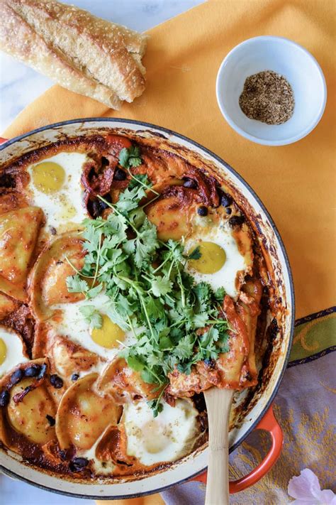 mexican-baked-eggs-with-pierogies-hola-jalapeo image
