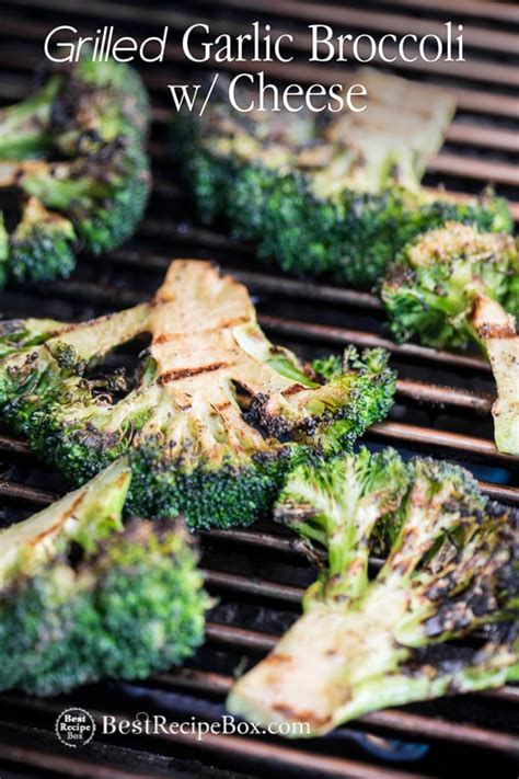 grilled-broccoli-recipe-on-bbq-with-garlic-and-cheddar image