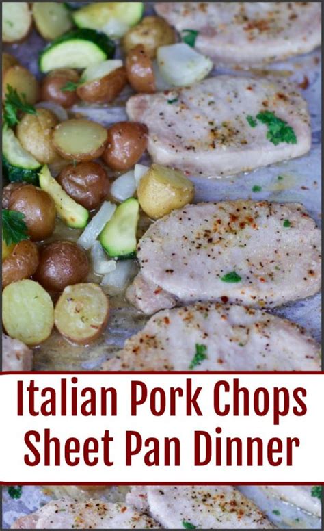how-to-make-italian-sheet-pan-pork-chops-with-side image