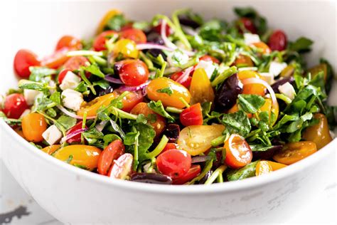 tomato-red-onion-watercress-feta-and-olive-salad image
